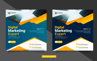 Vector digital marketing agency square flyer or social media post template illustration design
