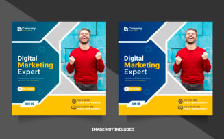 Vector digital marketing agency square flyer or social media post template Vector design