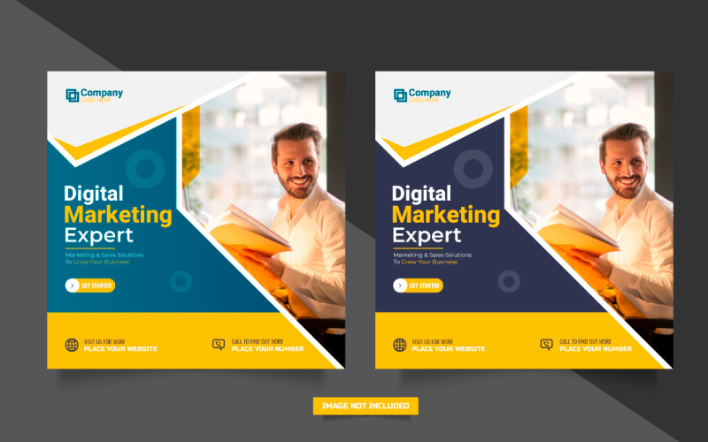 Vector digital marketing agency square flyer or social media post template Illustration