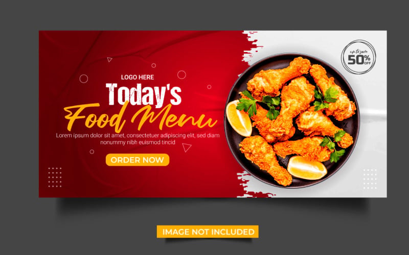 Vector Food web banner Social media cover banner food advertising discount sale offer Illustration
