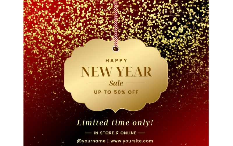 New Year Sale Promotion Banner Poster Template Social Media