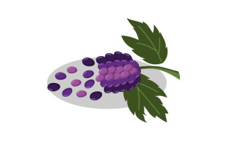Grape bunches Fruit logo template