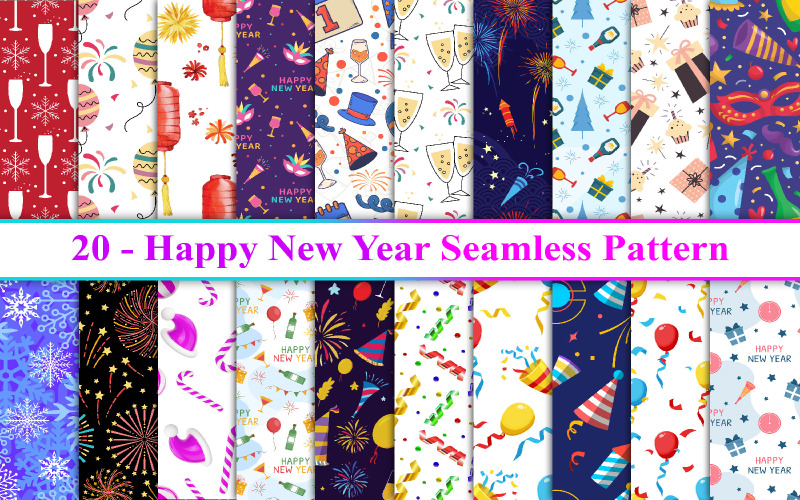 Happy New Year Seamless Pattern
