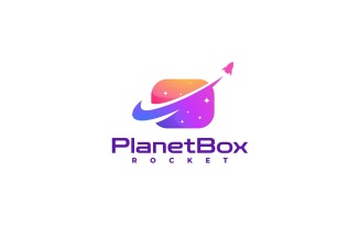 Planet Box Gradient Colorful Logo