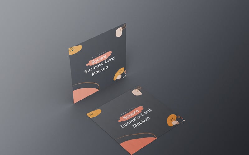 Square Business Card Mockup PSD Template Vol 12 Product Mockup