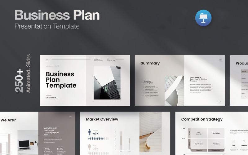 Minimal Business Plan Keynote Template PowerPoint Template