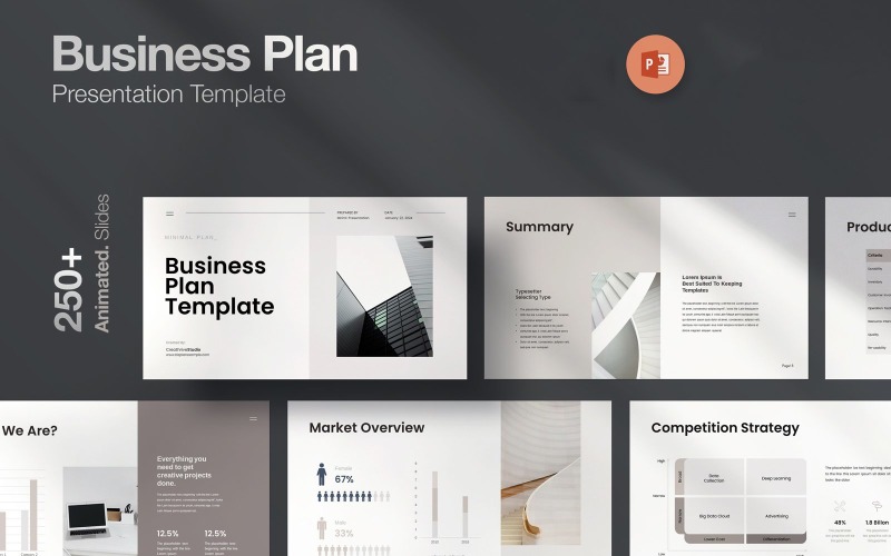 Minimal Business Plan Presentation Template PowerPoint Template