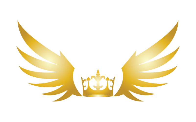 Wings Crown Logo And Symbol Vector 3 Logo Template