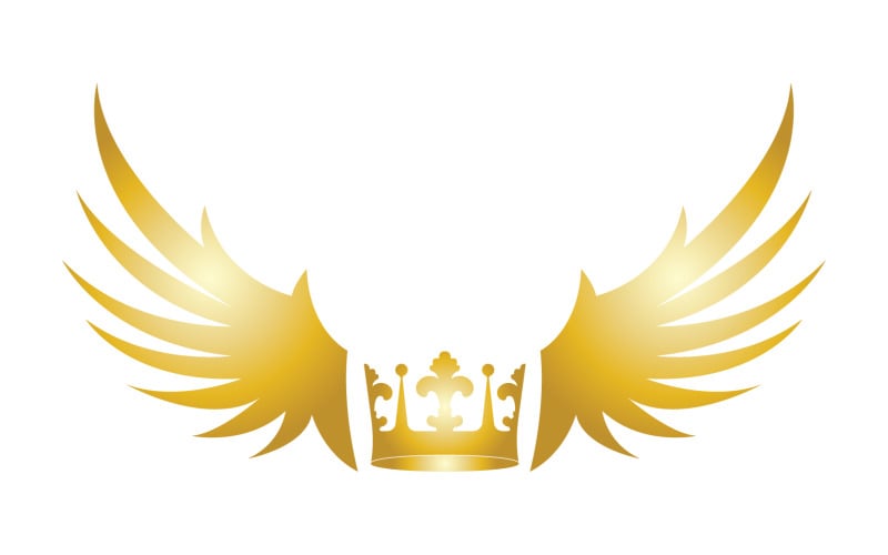 Wings Crown Logo And Symbol Vector 5 Logo Template