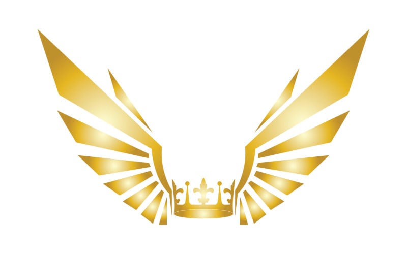 Wings Crown Logo And Symbol Vector 6 Logo Template