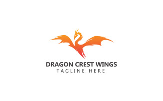 Dragon Tattoo Logo And Dragon Crest Wings Logo Template