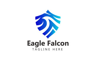 Eagle Wave Logo And Circle Bird Eagle Falcon Wave Logo Template