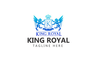 King Royal Logo And Lion Coat of Arms Logo Template