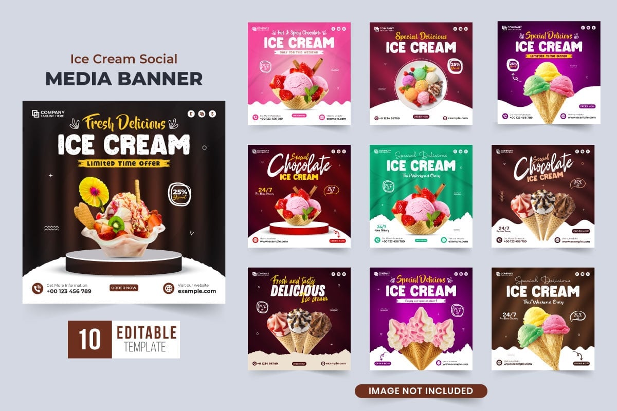 Kit Graphique #302449 Glace Crme Divers Modles Web - Logo template Preview