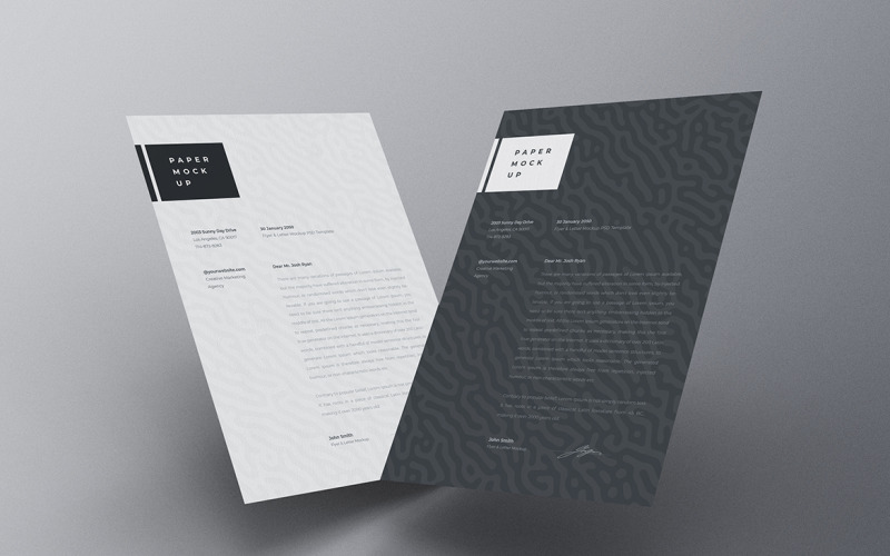 Flyer and Letter Mockup PSD Template Vol 41 Product Mockup