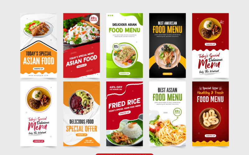 Food menu promotional web banner vector Social Media
