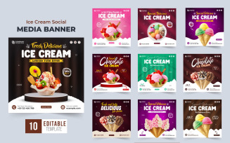Ice cream social media post bundle