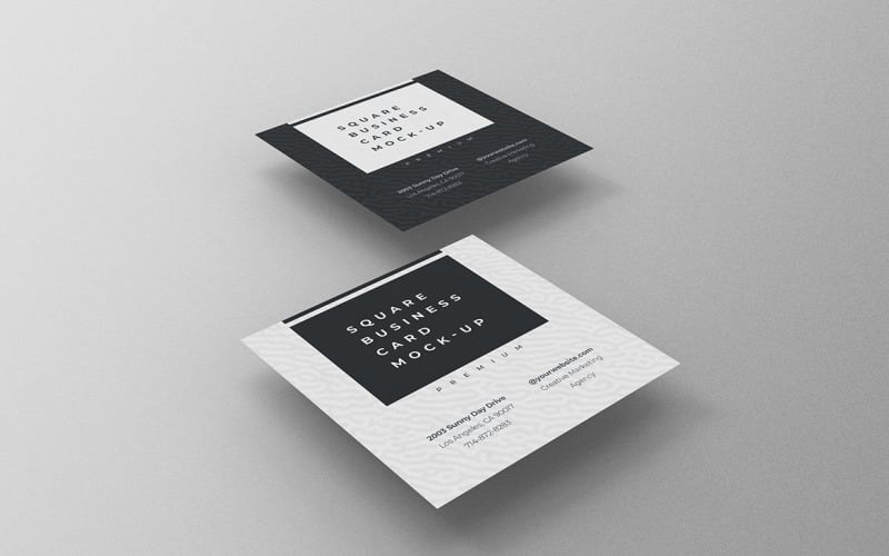 Square Business Card Mockup PSD Template Vol 20 Product Mockup