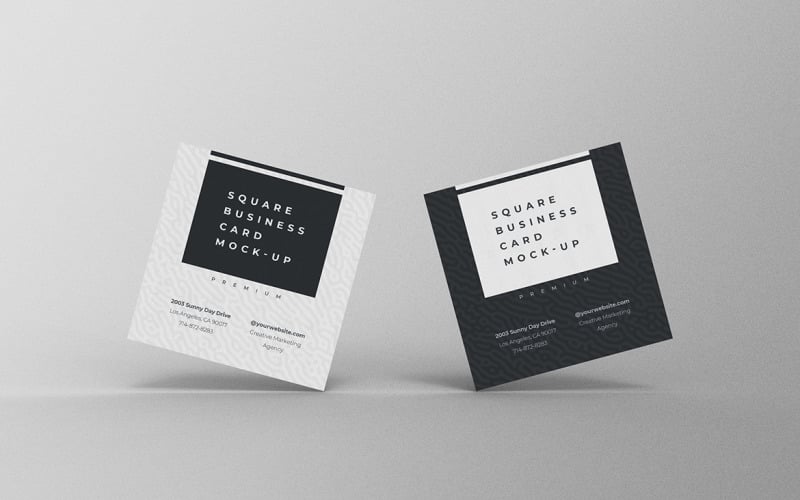 Square Business Card Mockup PSD Template Vol 23 Product Mockup