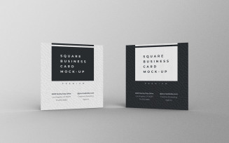 Square Business Card Mockup PSD Template Vol 24