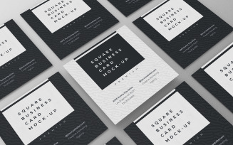 Square Business Card Mockup PSD Template Vol 27
