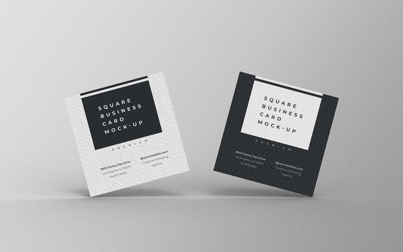 Square Business Card Mockup PSD Template Vol 28 Product Mockup