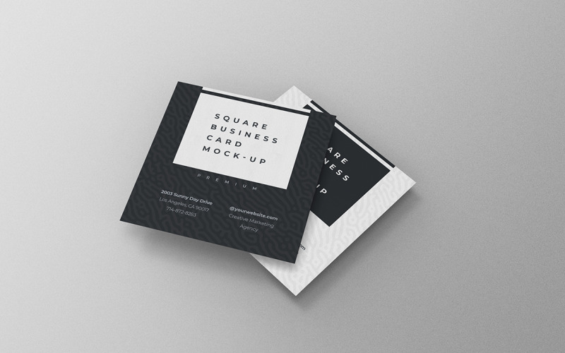 Square Business Card Mockup PSD Template Vol 29 Product Mockup
