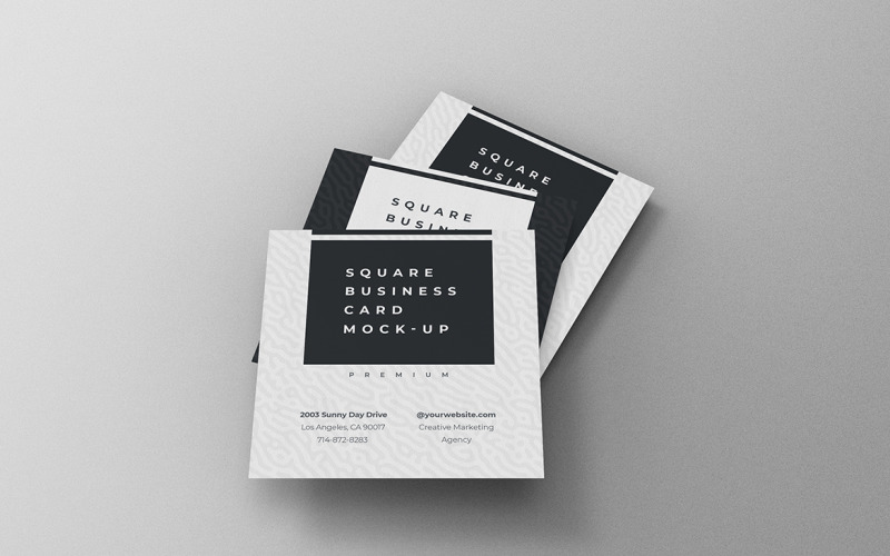 Square Business Card Mockup PSD Template Vol 30 Product Mockup