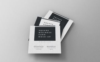 Square Business Card Mockup PSD Template Vol 30