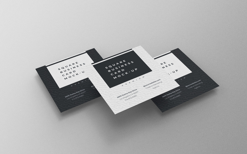 Square Business Card Mockup PSD Template Vol 31 Product Mockup
