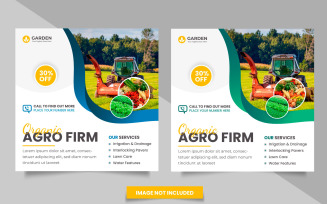 Agricultural and farming services social media post and gardening social media banner