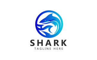 Shark Wave Logo And Shark Fish Logo Template