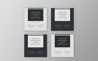 Square Business Card Mockup PSD Template Vol 32