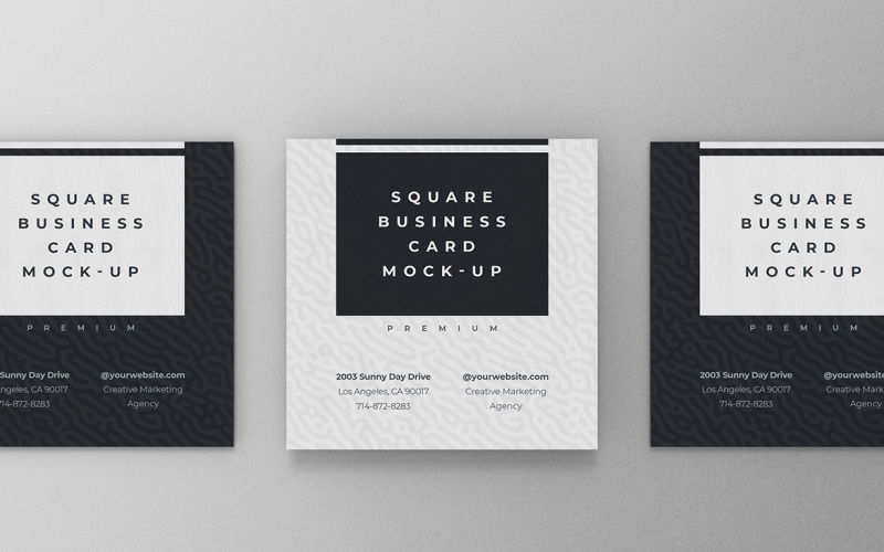 Square Business Card Mockup PSD Template Vol 33 Product Mockup