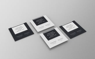 Square Business Card Mockup PSD Template Vol 34