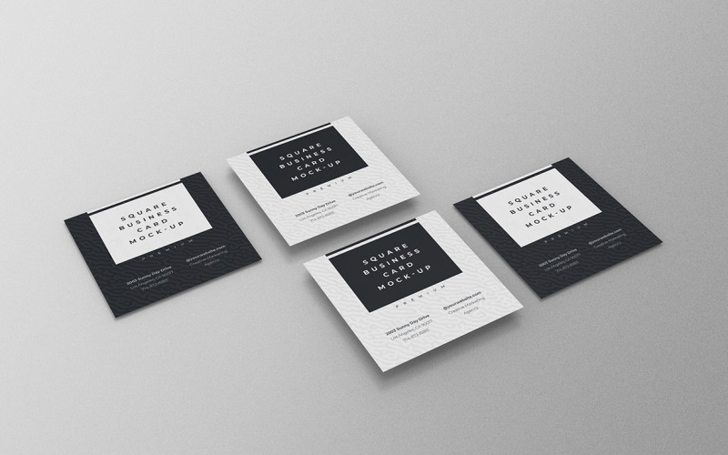 Square Business Card Mockup PSD Template Vol 34 Product Mockup