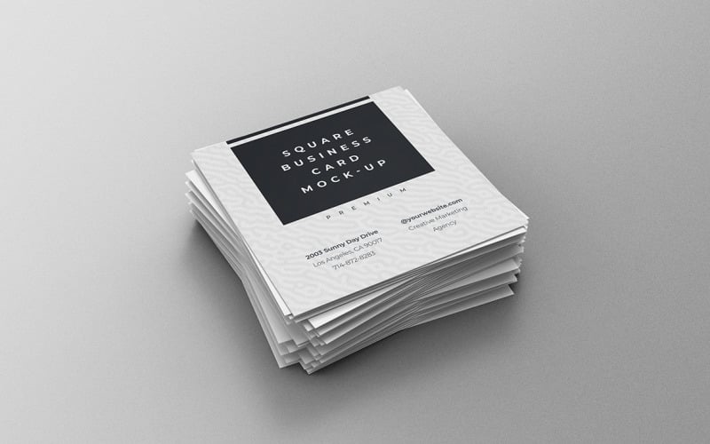 Square Business Card Mockup PSD Template Vol 35 Product Mockup