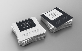 Square Business Card Mockup PSD Template Vol 36
