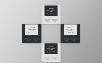 Square Business Card Mockup PSD Template Vol 38