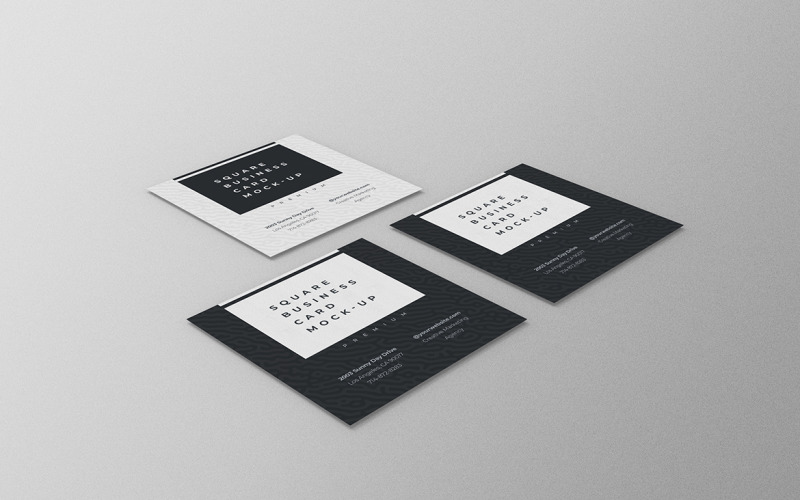 Square Business Card Mockup PSD Template Vol 39 Product Mockup