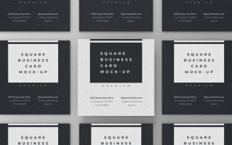 Square Business Card Mockup PSD Template Vol 40