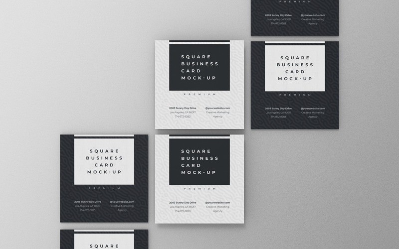 Square Business Card Mockup PSD Template Vol 41 Product Mockup