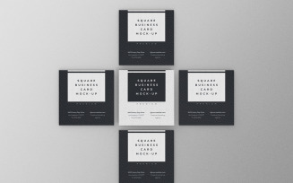 Square Business Card Mockup PSD Template Vol 45