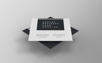 Square Business Card Mockup PSD Template Vol 46