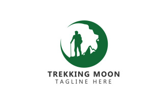 Trekking Moon Logo And adventure Logo Template