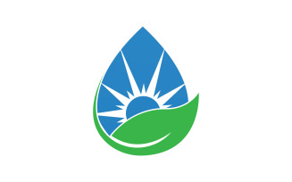 Water Drop And Leaf Nature Energy Logo 12