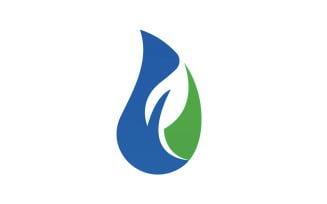 Water Drop And Leaf Nature Energy Logo 13