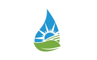 Water Drop And Leaf Nature Energy Logo 14