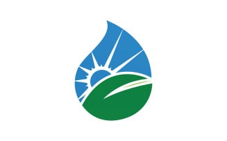 Water Drop And Leaf Nature Energy Logo 3