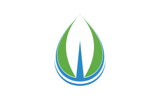 Water Drop And Leaf Nature Energy Logo 6